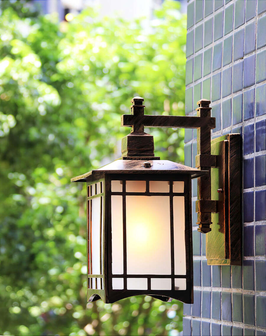 Outdoor Lantern Wall Light in Black or Bronze – Waterproof Exterior Lighting