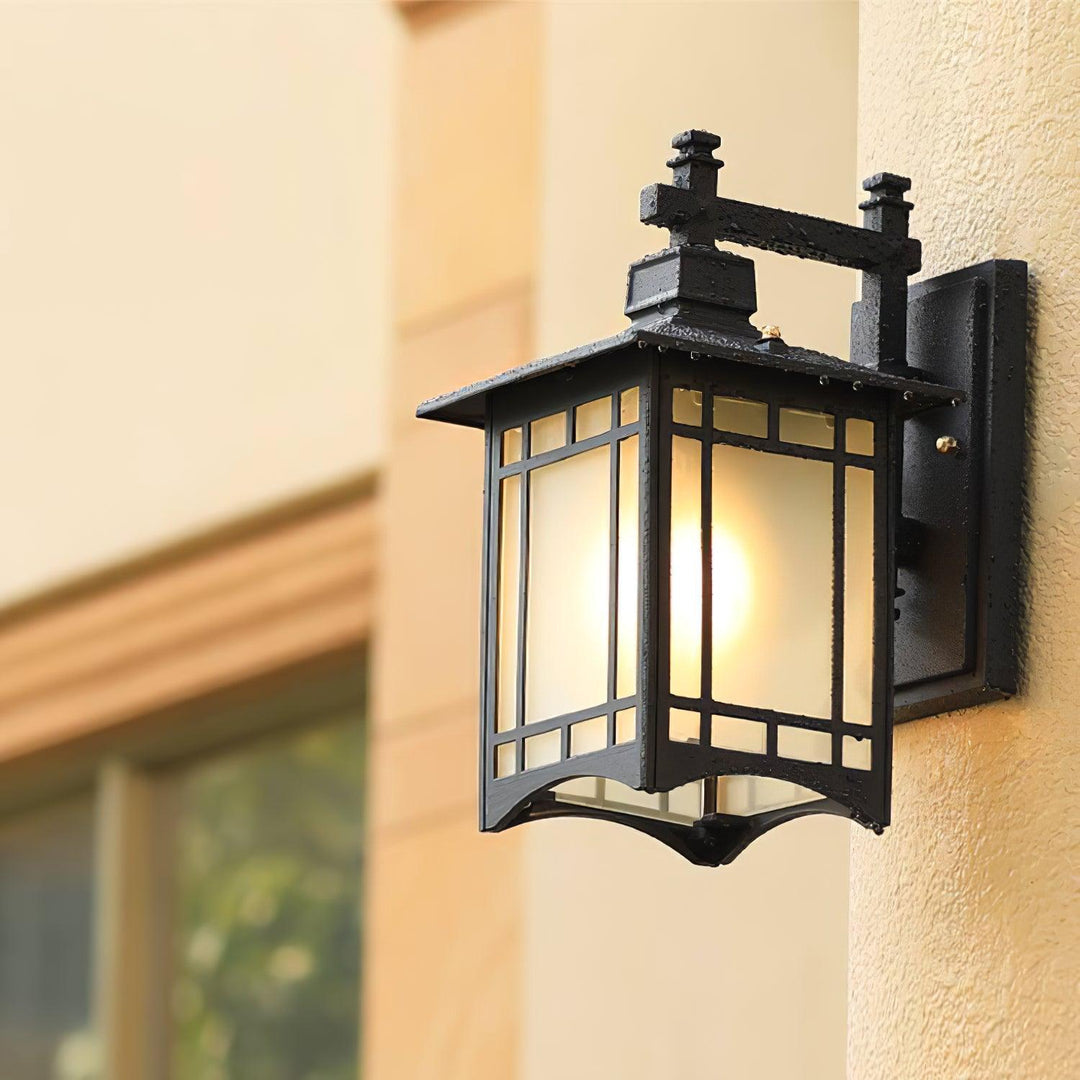 Outdoor Lantern Wall Light in Black or Bronze – Waterproof Exterior Lighting