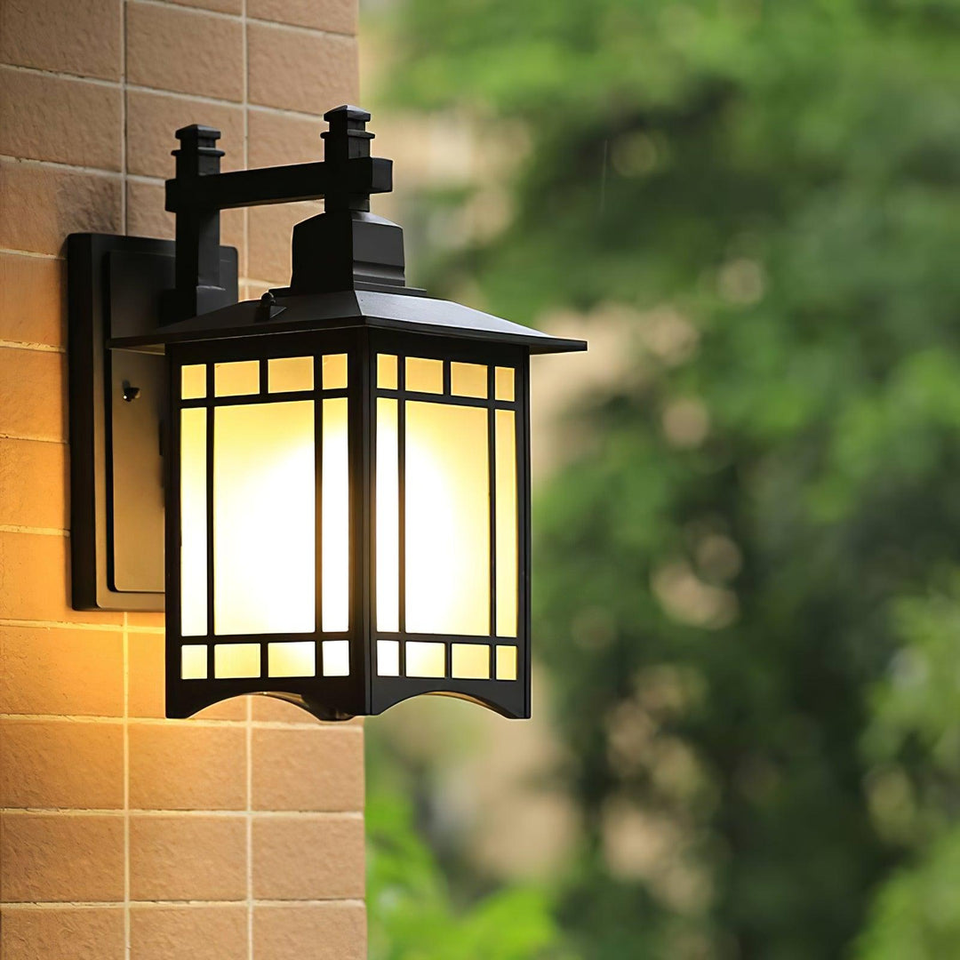 Outdoor Lantern Wall Light in Black or Bronze – Waterproof Exterior Lighting