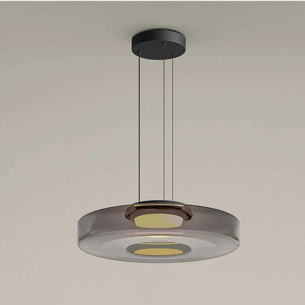 Modern Pendant Light & Layered Glass Disc Design