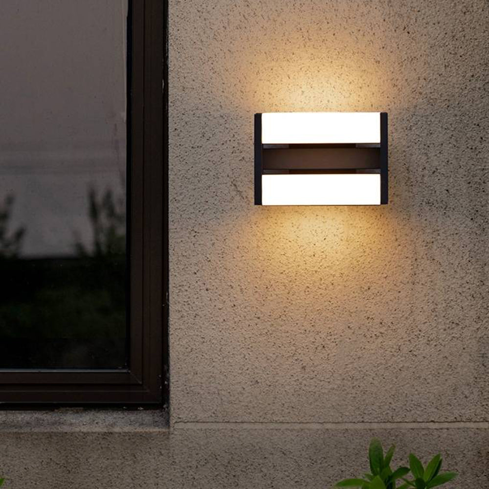 Modern Rotatable Rectangular Outdoor Wall Lamp with Adjustable LED Lighting