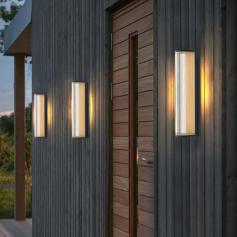 Modern Semi-Cylindrical Outdoor Wall Lamp with Acrylic Shade