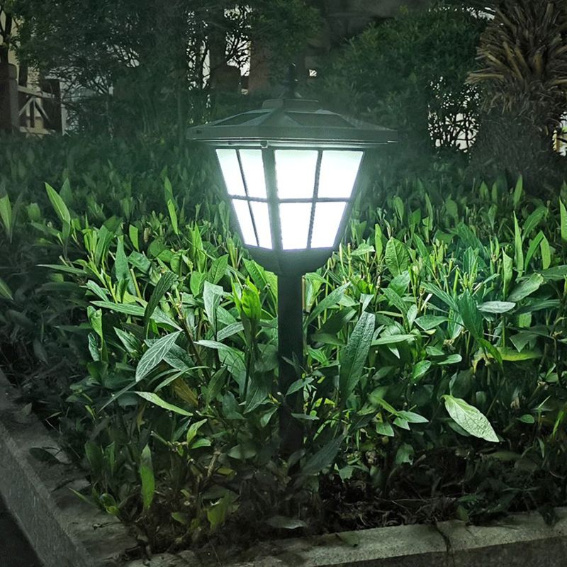 Modern Solar Outdoor Bollard Light - Black Metal and Acrylic Design