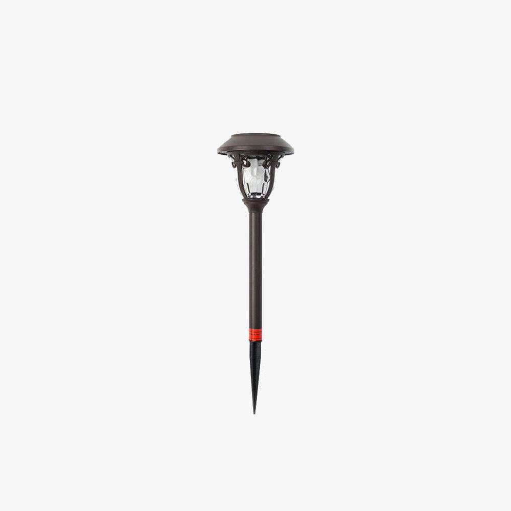 Modern Solar Outdoor Bollard Light – Coffee Color, Bowl-Shaped Design