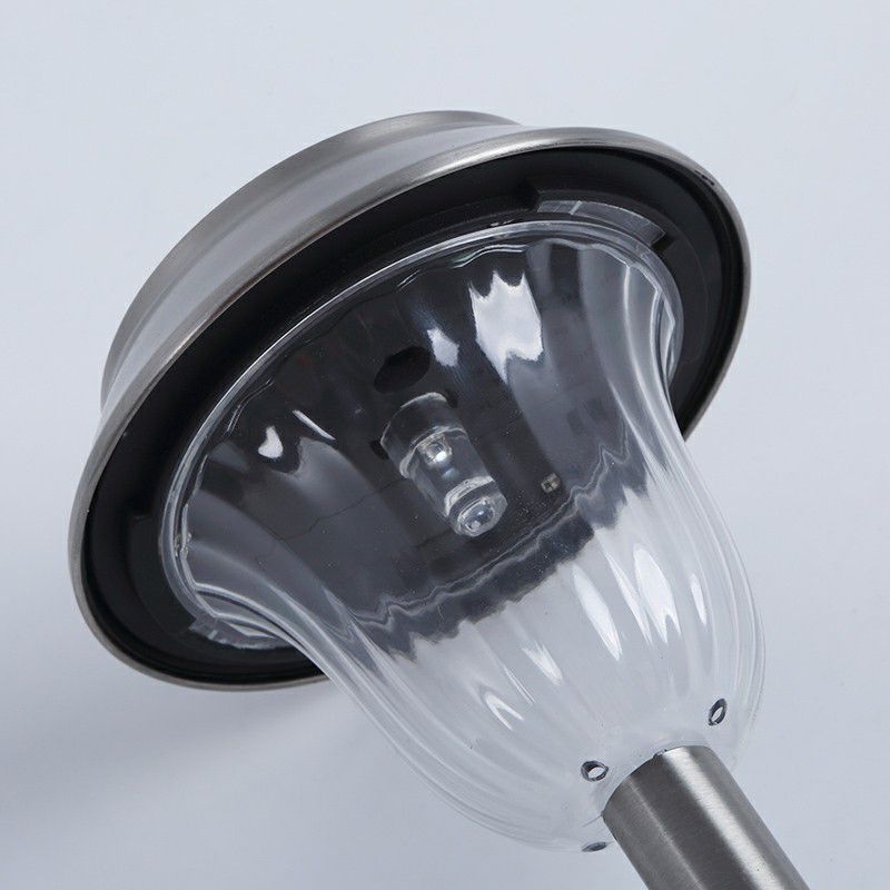 Modern Solar Outdoor Bollard Light - Sleek Metal Design for Gardens