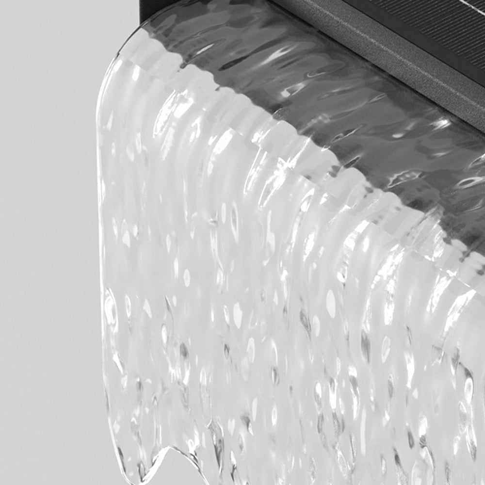 Modern Solar Outdoor Wall Lamp with Flowing Water Effect