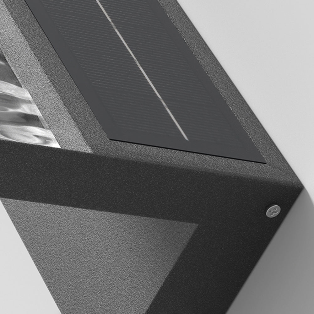Modern Solar Outdoor Wall Lamp with Flowing Water Effect