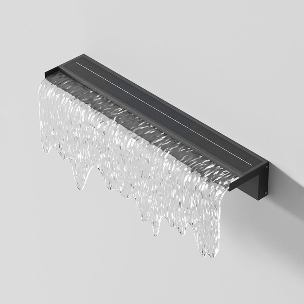 Modern Solar Outdoor Wall Lamp with Flowing Water Effect