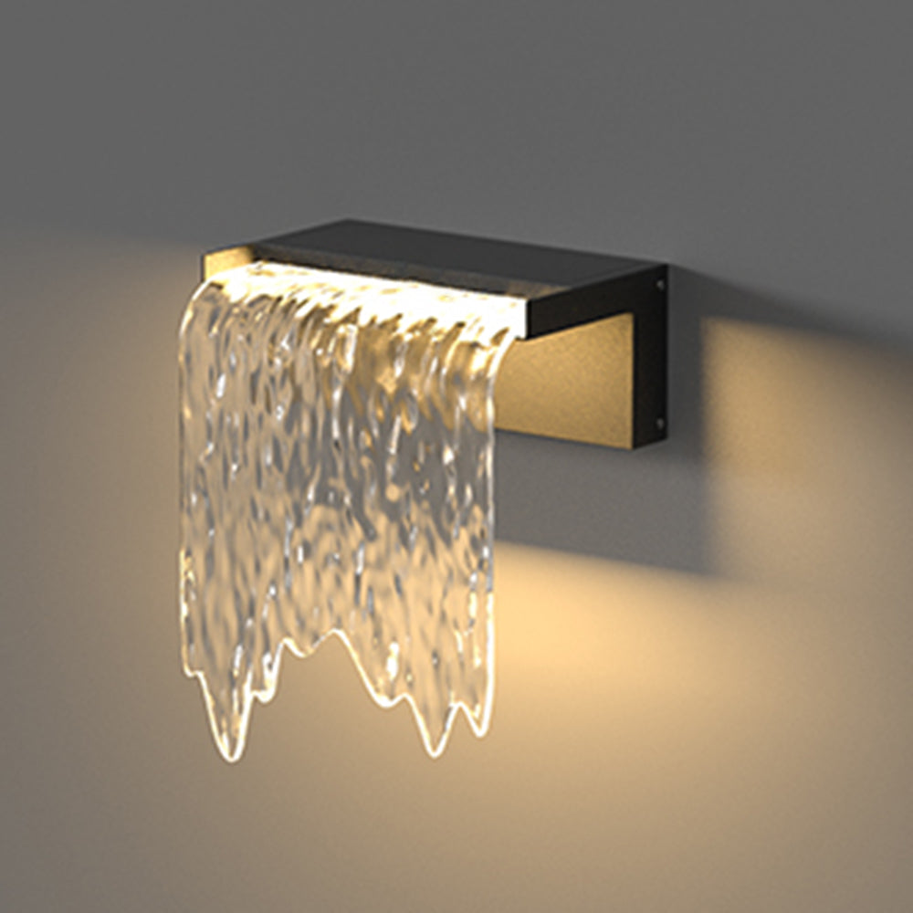 Modern Solar Outdoor Wall Lamp with Flowing Water Effect
