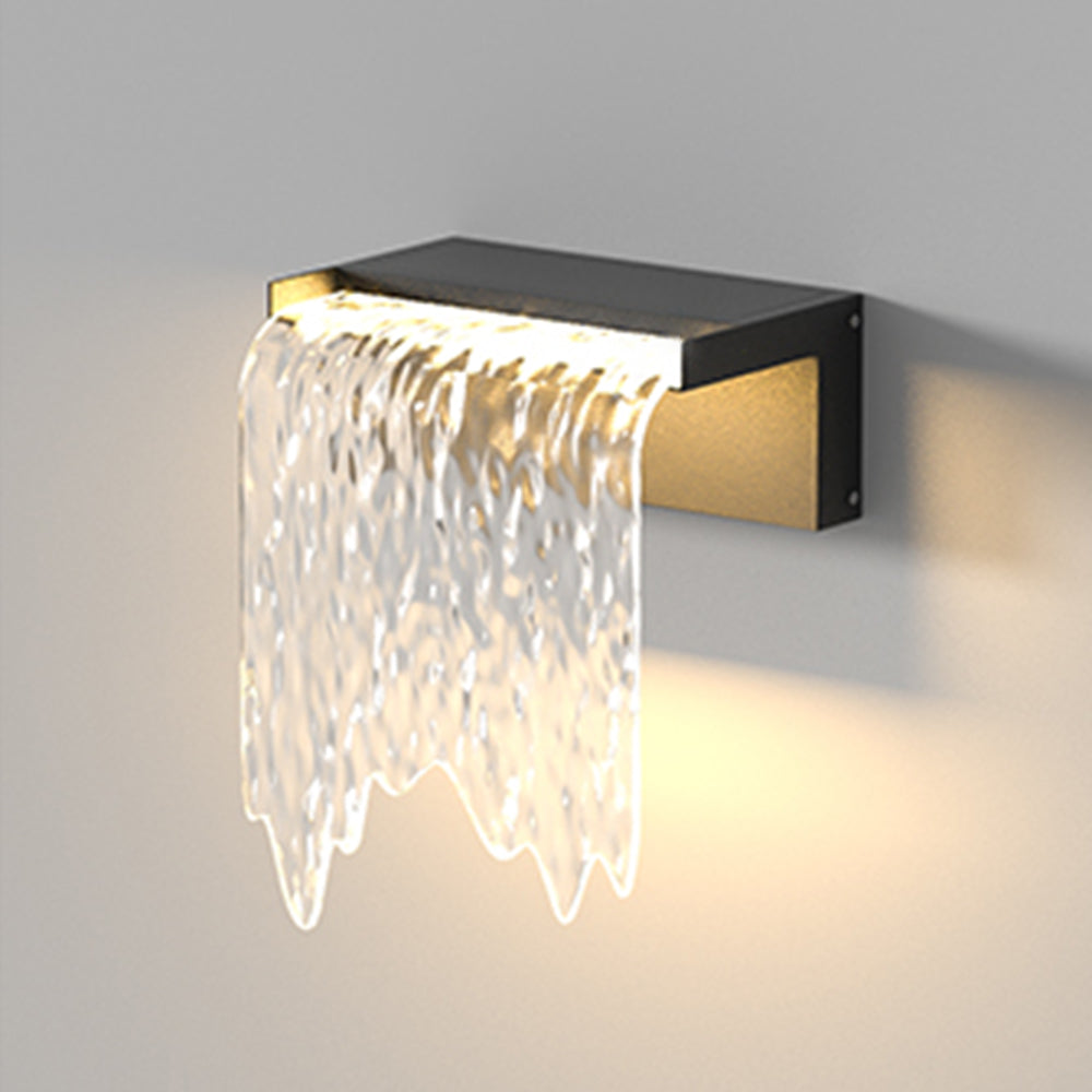 Modern Solar Outdoor Wall Lamp with Flowing Water Effect