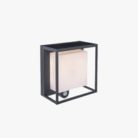 Modern Solar-Powered Rectangular LED Outdoor Wall Lamp with Sensor