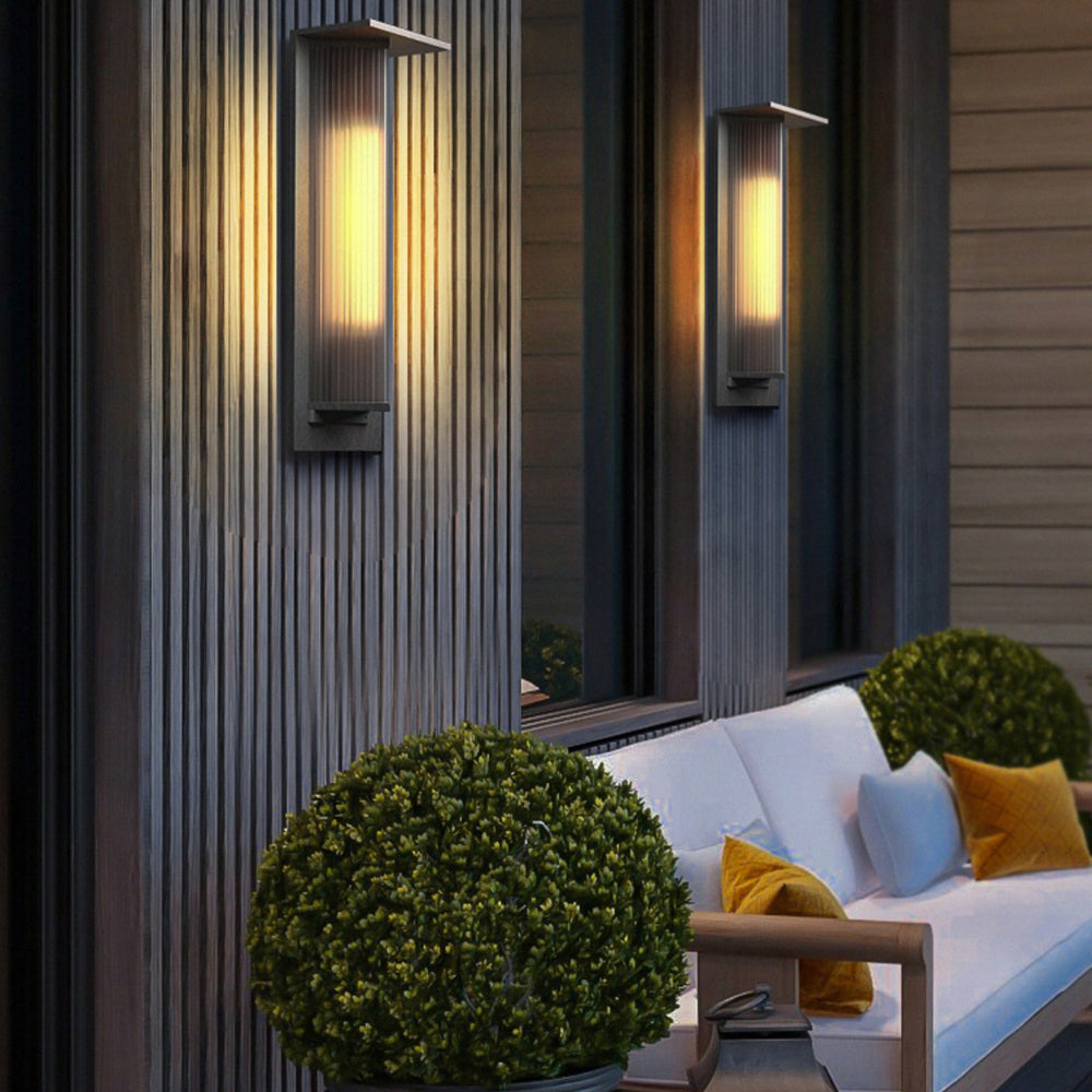 Rectangular Modern Acrylic Outdoor Wall Lamp with Warm Light