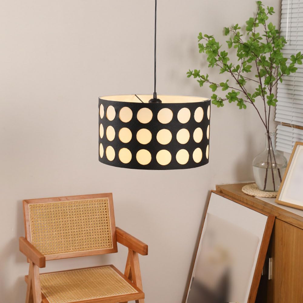Retro Pendant Light with Polka Dot Shade