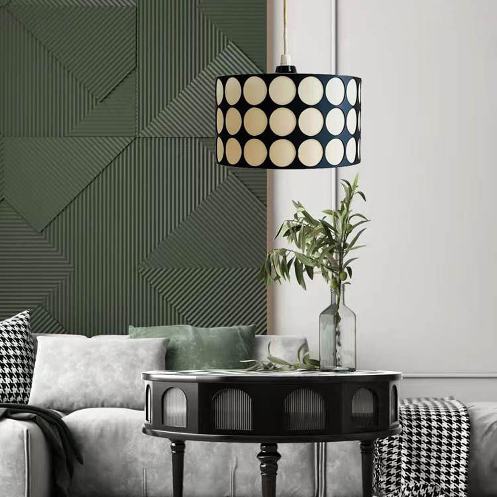 Retro Pendant Light with Polka Dot Shade
