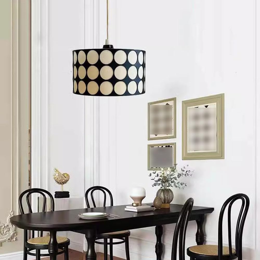 Retro Pendant Light with Polka Dot Shade