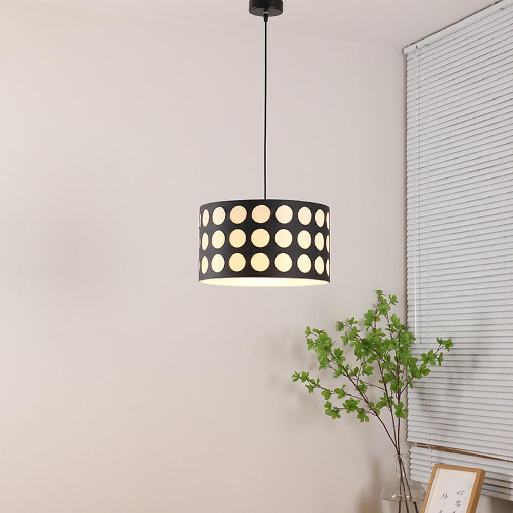 Retro Pendant Light with Polka Dot Shade