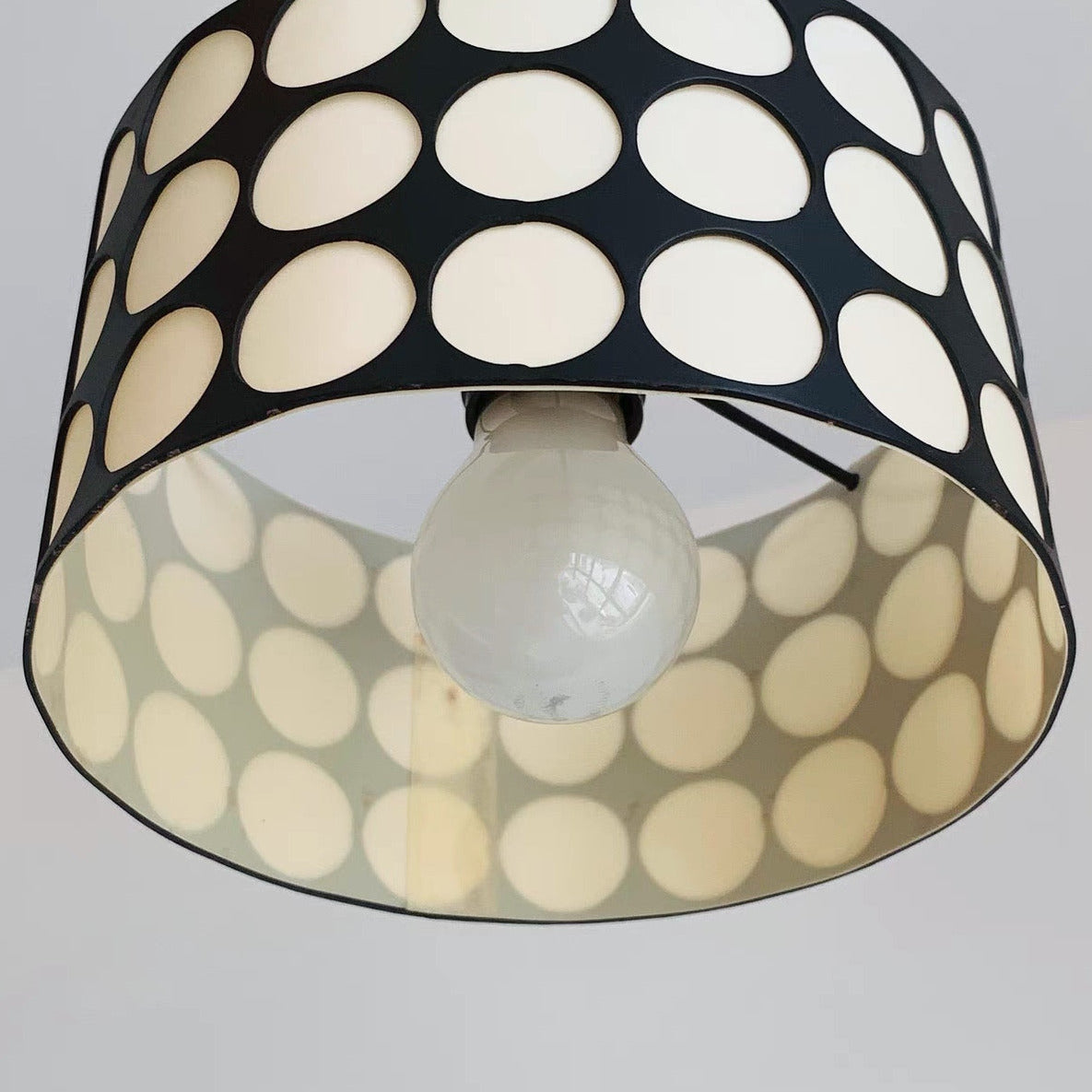 Retro Pendant Light with Polka Dot Shade