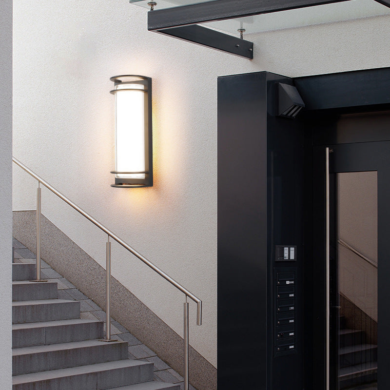 Sleek Modern Waterproof Outdoor Wall Lamp with Metal and Acrylic Finish