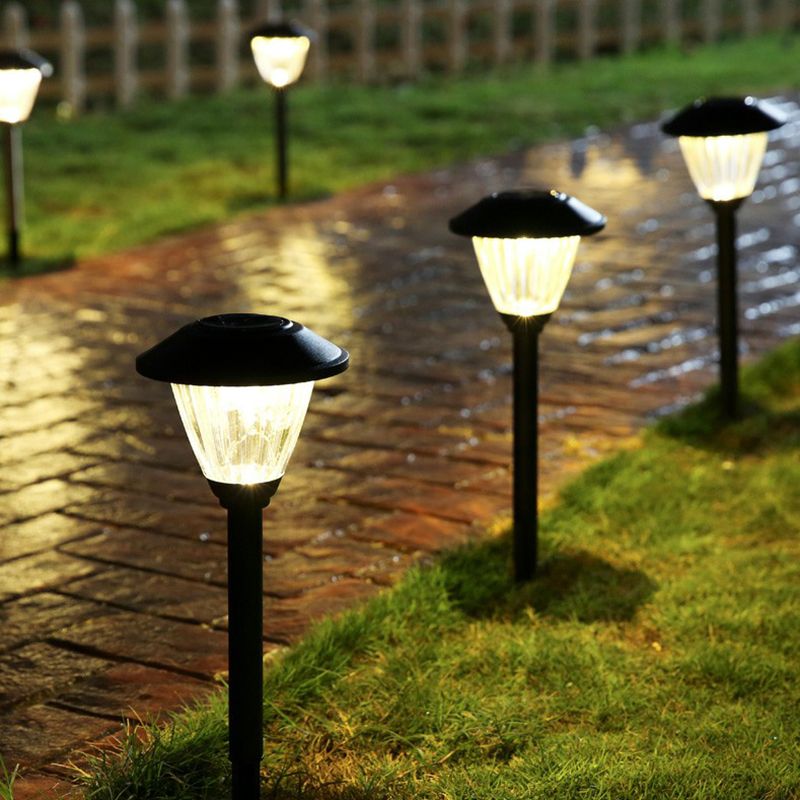 Solar Outdoor Bollard Light - Modern Metal, Cap-Shaped Design