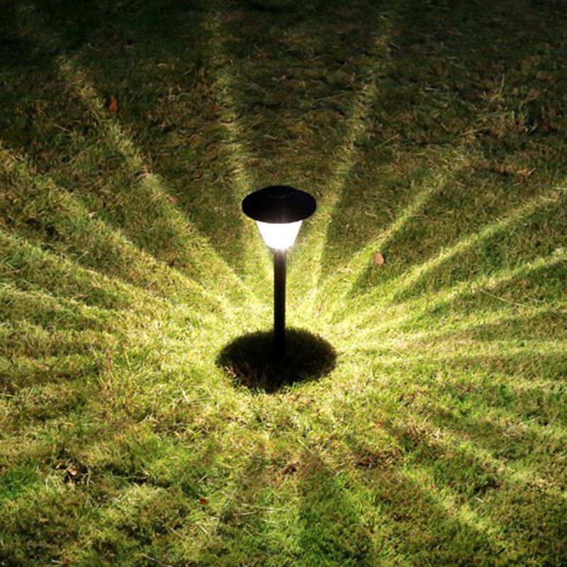 Solar Outdoor Bollard Light - Modern Metal, Cap-Shaped Design