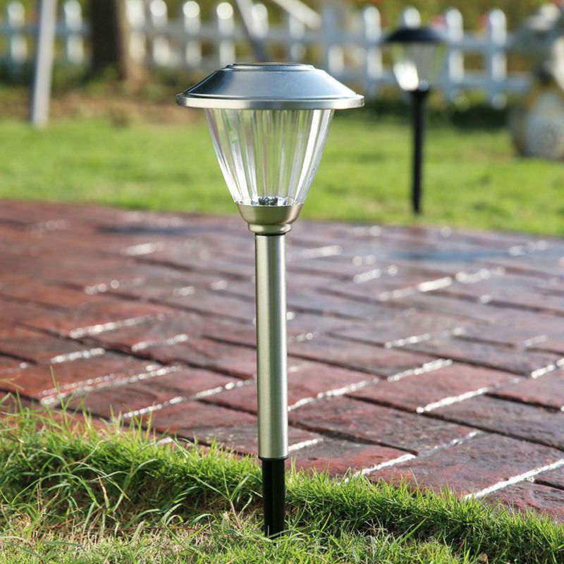 Solar Outdoor Bollard Light - Modern Metal, Cap-Shaped Design