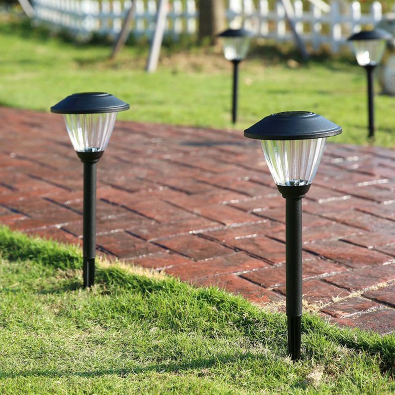 Solar Outdoor Bollard Light - Modern Metal, Cap-Shaped Design