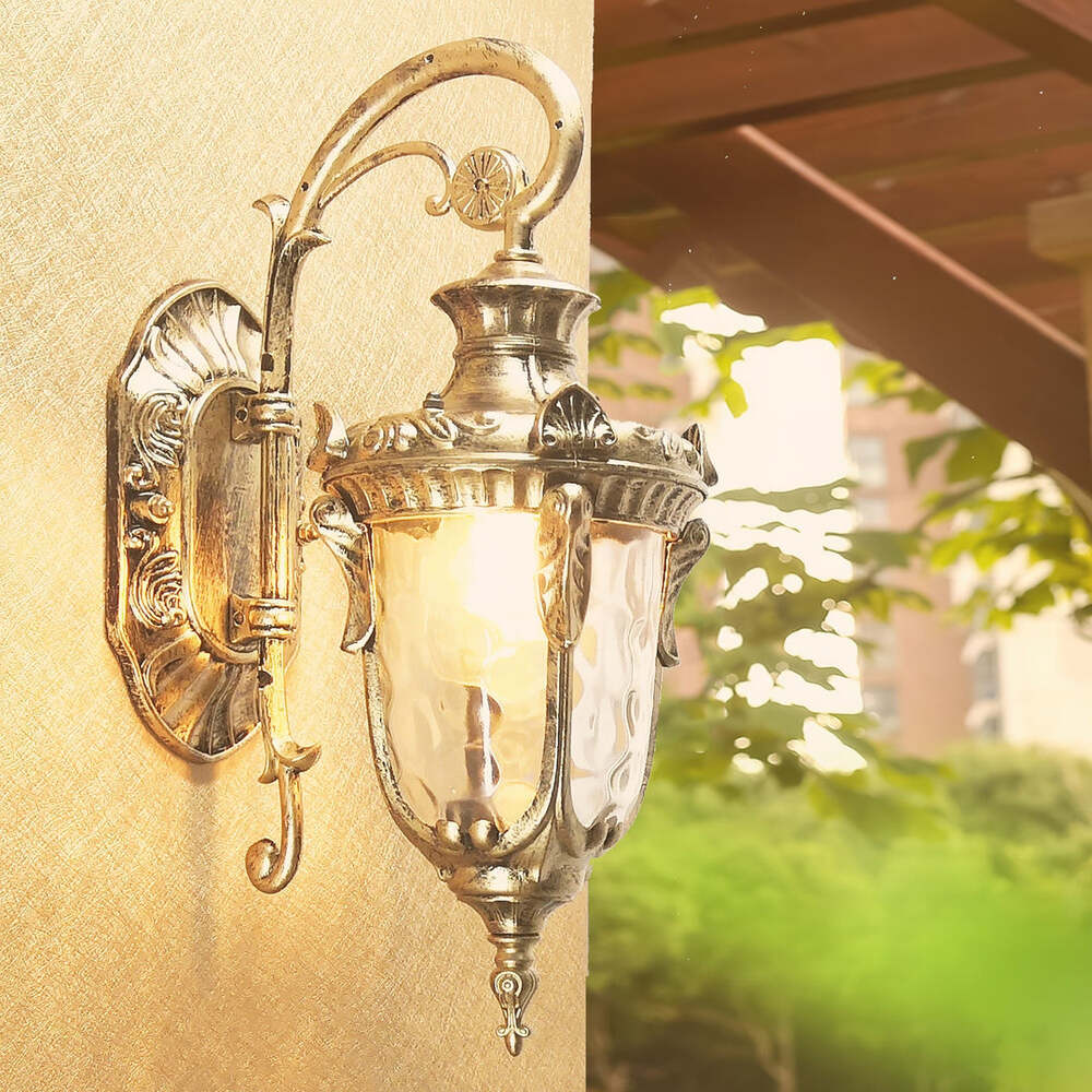 Vintage Brass Outdoor Wall Lantern – Antique Style Waterproof Light